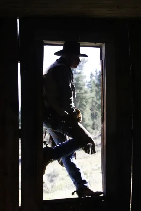 Framed Print : Cowboy - silhouetted in door frame. Ponderosa Ranch - Seneca - Oregon - USA Framed Print : Cowboy - silhouetted in door frame. Ponderosa Ranch - Seneca - Oregon - USA