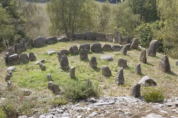 Cromlech or circles of standing stones Dinosaur Park France