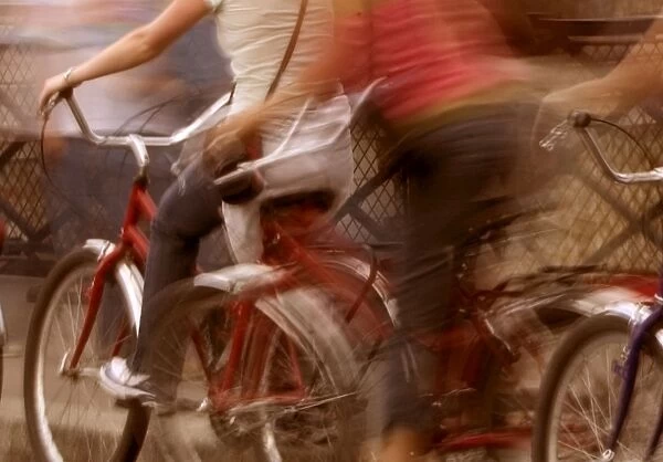Cyclists - blurred motion