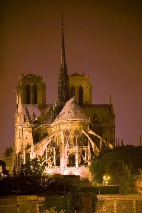 Notre Dame Cathedral at Night Print, Paris, France. Art Prints