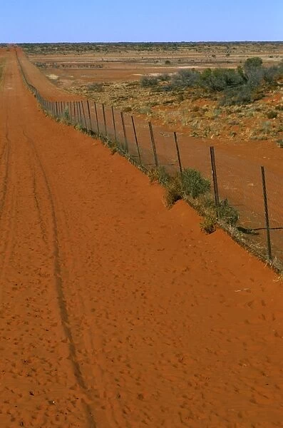 Dingo fence Sturt National Park, far western New South Wales, Australia JPF45267