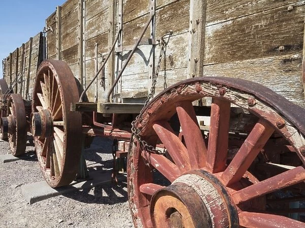 Displayed wagons at the Harmony Borax Works in