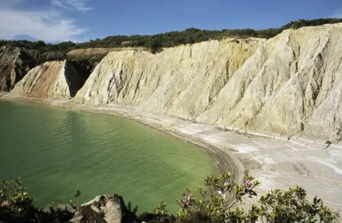Framed Print : Disused Cornish china clay pit - UK Framed Print : Disused Cornish china clay pit - UK