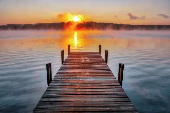 Framed Print : Dock on Long Lake at sunrise, Bridgton, Maine Date: 02-08-2019 Framed Print : Dock on Long Lake at sunrise, Bridgton, Maine Date: 02-08-2019