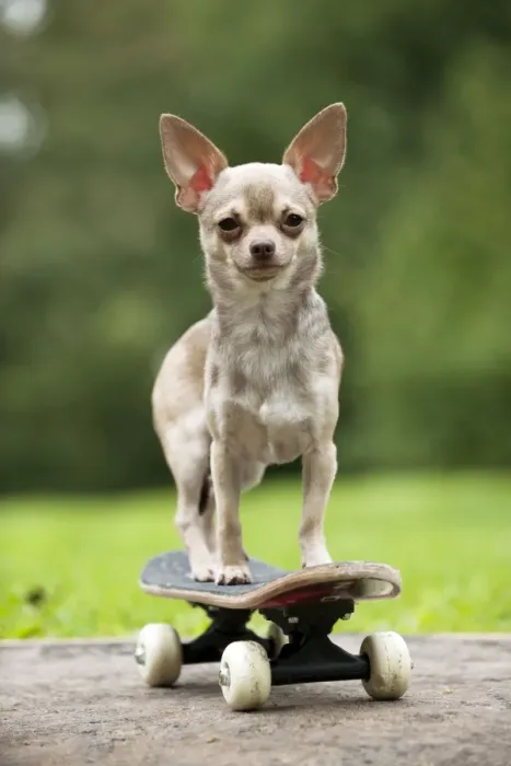 Framed Print : DOG - Chihuahua on skateboard Framed Print : DOG - Chihuahua on skateboard