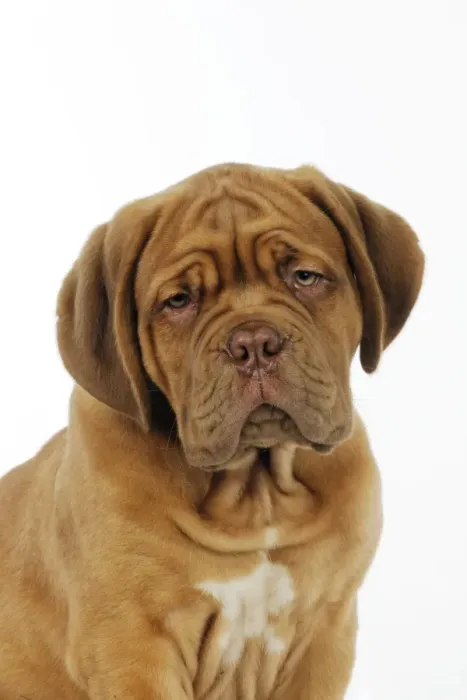 Framed Print : DOG. Dogue de bordeaux puppy (head shot) Framed Print : DOG. Dogue de bordeaux puppy (head shot)