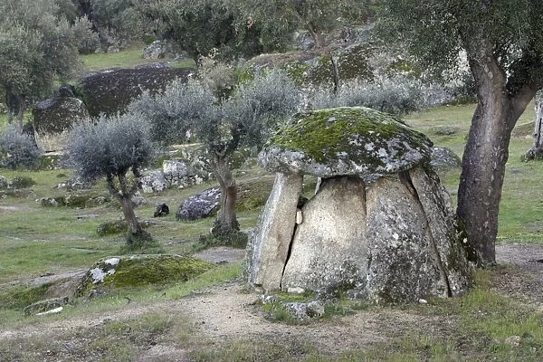 Dolmen Burial Chamber - from Megalithic era, beside San Vincente Alcantara, Extremadura, Spain