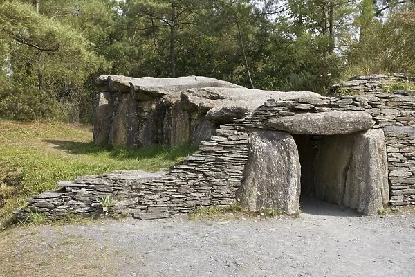 Dolmen prehistoric tomb or funeral chamber Dinosaur Park Malansac Southern Brittany France