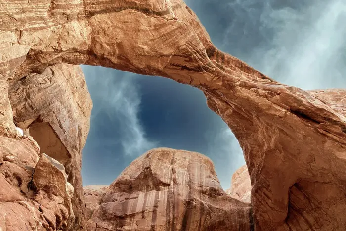 Framed Print : Double Arch. Arches National Park. Utah, USA. Date: 22-07-2021 Framed Print : Double Arch. Arches National Park. Utah, USA. Date: 22-07-2021