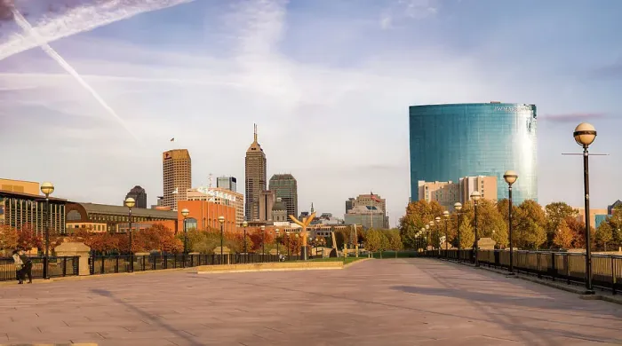 Framed Print : Downtown Indianapolis, White River State Park, Indianapolis, Indiana, USA. Date: 03-11-2018 Framed Print : Downtown Indianapolis, White River State Park, Indianapolis, Indiana, USA. Date: 03-11-2018