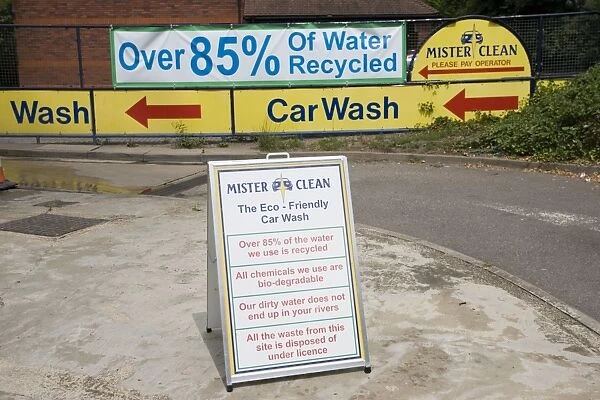 Eco-friendly car wash recycling over 85% of water and using biodegradable chemicals Cheltenham UK