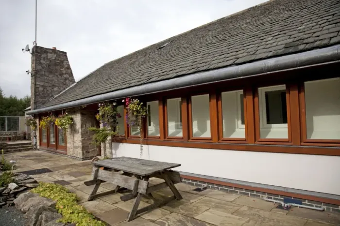 Framed Print : Eco-friendly Home - highly energy efficient bungalow with additional wall built of straw bales and rendered - UK Framed Print : Eco-friendly Home - highly energy efficient bungalow with additional wall built of straw bales and rendered - UK