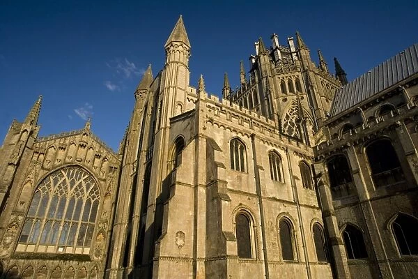 Ely Cathedral in Ely - Cambridgeshire, England, United Kingdom - Founded as monastery in 673 - Destroyed by the Danes in 870 - Monastery refounded as a Benedictine community in 970 - Work on current building began in the early 1080s