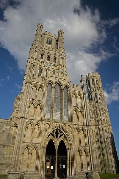 Ely Cathedral in Ely-Cambridgeshire-England-United Kingdom - Founded as monastery in 673 - Destroyed by the Danes in 870 - Monastery refounded as a Benedictine community in 970 - Work on current building began in the early 1080s - Became a