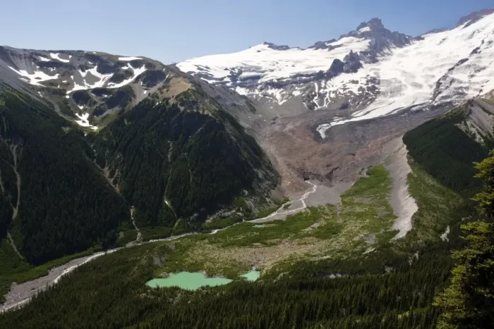 Framed Print : Emmons Glacier, showing glacier, morraines, glacial lake and other glacial features. Mount Rainier, Cascade Mountains, Washington Framed Print : Emmons Glacier, showing glacier, morraines, glacial lake and other glacial features. Mount Rainier, Cascade Mountains, Washington