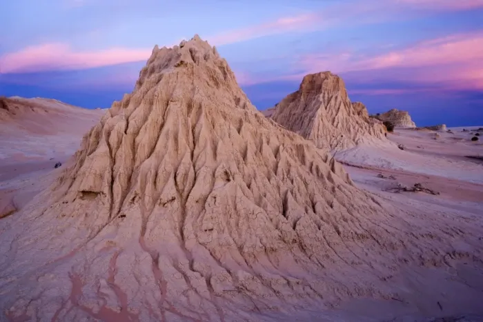 Framed Print : Eroded pinnacles - amazingly shaped, eroded pinnacles of the lunette Walls of China, located within the since 18000 years dried-up lakebed of Lake Mungo, at dusk Framed Print : Eroded pinnacles - amazingly shaped, eroded pinnacles of the lunette Walls of China, located within the since 18000 years dried-up lakebed of Lake Mungo, at dusk
