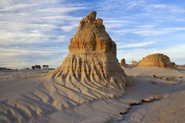 Eroded pinnacles - amazingly shaped, eroded pinnacles of the lunette Walls of China, located within the since 18000 years dried-up lakebed of Lake Mungo