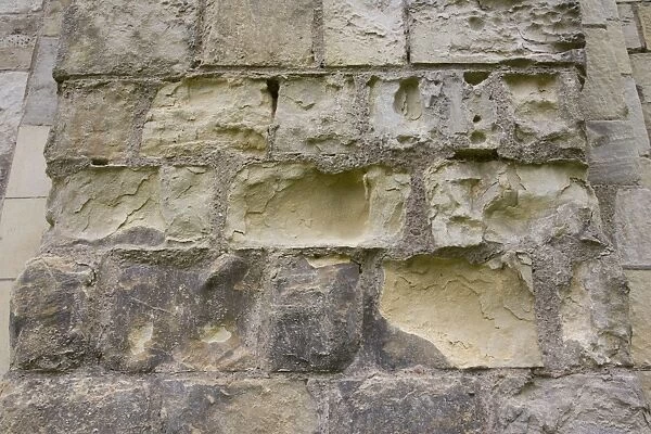 Eroded stonework Selby Abbey Yorkshire UK