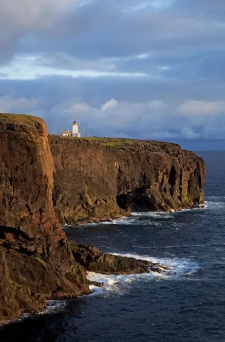 Framed Print : Esha Ness cliffs and lighthouse along cliffs edge - Shetland Islands - Scotland Framed Print : Esha Ness cliffs and lighthouse along cliffs edge - Shetland Islands - Scotland