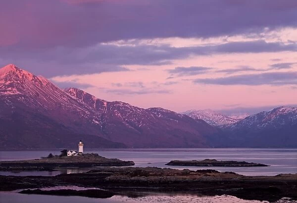 Evening glow over the lighthouse on the Isle of Ornsay - Isle of Skye - Scotland - UK