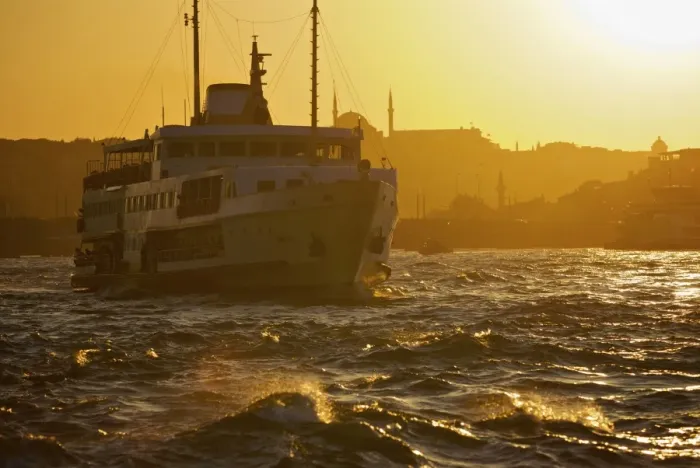 Framed Print : Ferry Istanbul at sunset Framed Print : Ferry Istanbul at sunset