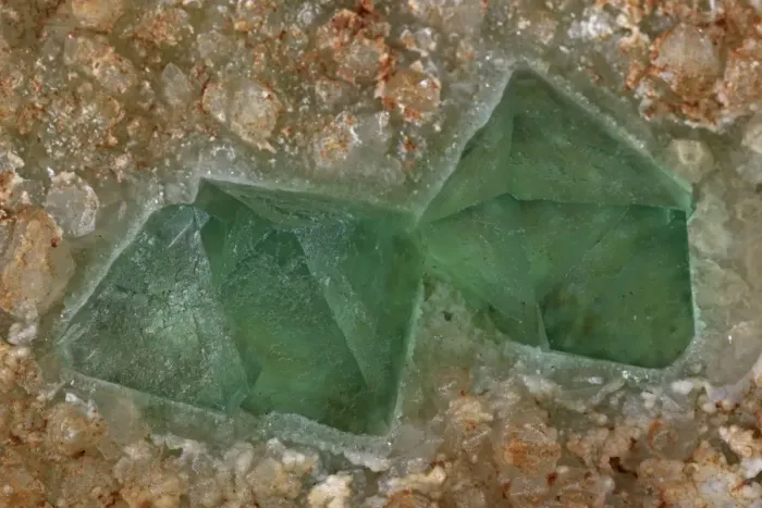 Framed Print : Fluorite (CaF2-calcium fluoride) fluorite (green) is one of the most popular minerals among collectors - Mineral class: Halides - Fluorite is a source of fluorine-used in the manufacture of milk glass-as a flux for the steel industry