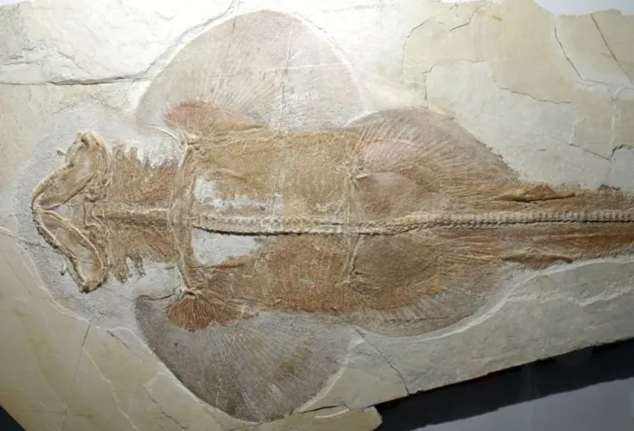 Framed Print : Fossil Banjo Ray. Jura, Germany. Jurassic Framed Print : Fossil Banjo Ray. Jura, Germany. Jurassic