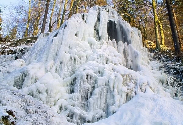 Frozen Waterfall - in winter Harz mountains, Lower Saxony, Germany