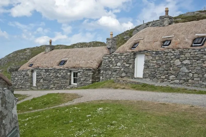Framed Print : Gearrannan Black house Village - Restored thatched cottages - Carloway - Lewis Outer Hebrides - Scotland Framed Print : Gearrannan Black house Village - Restored thatched cottages - Carloway - Lewis Outer Hebrides - Scotland