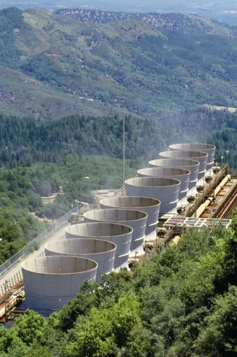 Framed Print : Geothermal Energy - steam leaves cooling towers at steam driven electrical power plant Sonoma, California, USA Framed Print : Geothermal Energy - steam leaves cooling towers at steam driven electrical power plant Sonoma, California, USA