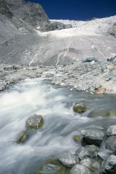 Framed Print : Glacier - Glacier Blanc & headwaters of R. Durance. Ecrins National Park, French Alps