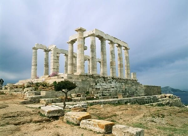 Greece Temple at Cape Sounio National Park, South of Athens, Greece