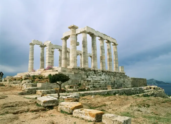 Framed Print : Greece Temple at Cape Sounio National Park, South of Athens, Greece Framed Print : Greece Temple at Cape Sounio National Park, South of Athens, Greece