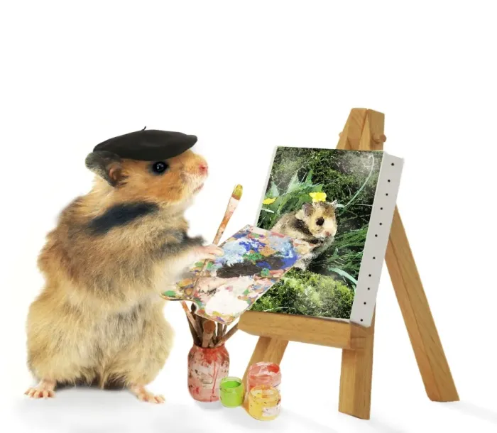 Framed Print : Hamster - painting - captionable Framed Print : Hamster - painting - captionable