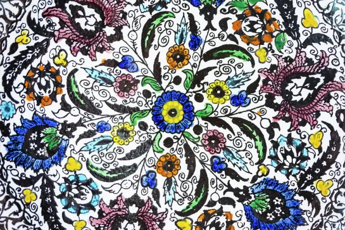 Framed Print : Hand-painted tile art Date: 15-07-2020