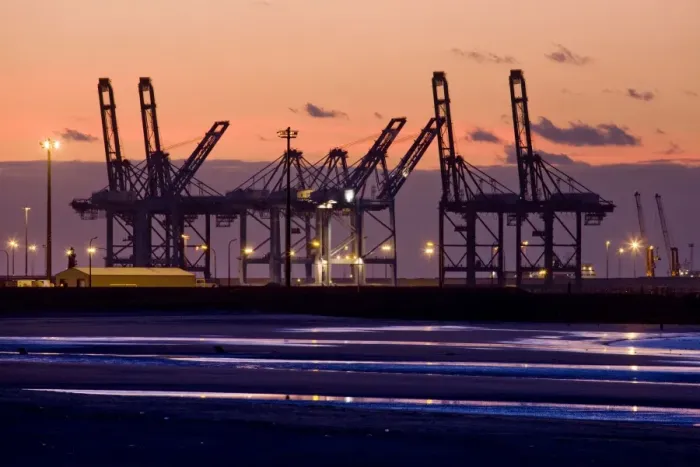 Framed Print : Harbour by night - Zeebrugge - Belgium Framed Print : Harbour by night - Zeebrugge - Belgium