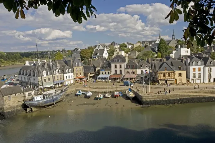 Framed Print : Harbour and town St Goustan Port d'Auray Brittany France Framed Print : Harbour and town St Goustan Port d'Auray Brittany France
