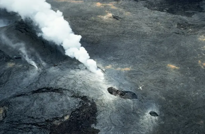 Framed Print : Hawaii Kilauea Volcano - vent active 1986 Framed Print : Hawaii Kilauea Volcano - vent active 1986