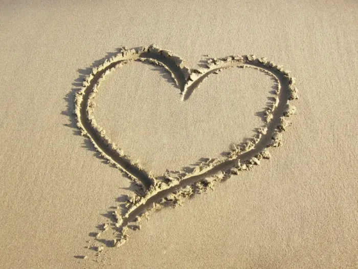 Framed Print : Heart drawn in the sand of a beach Framed Print : Heart drawn in the sand of a beach
