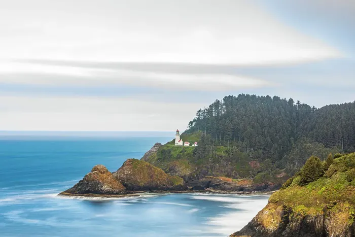 Framed Print : Heceta Head, Oregon, USA. The Heceta Head lighthouse on the Oregon coast. Date: 04-05-2021 Framed Print : Heceta Head, Oregon, USA. The Heceta Head lighthouse on the Oregon coast. Date: 04-05-2021