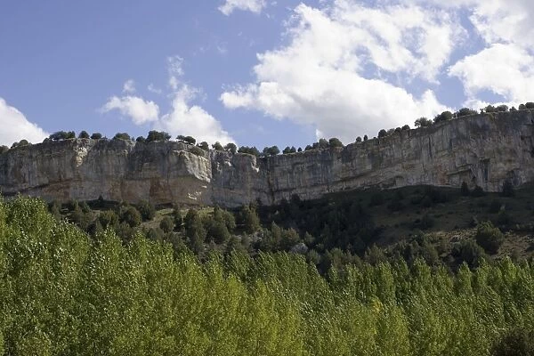 High cliffs with nesting vultures near Hortiguela Castille de Leon Spain