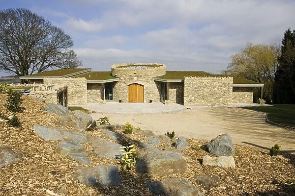 House - new expensive upmarket innovative Cotswold stone house with turf roof in AONB Cotswolds UK
