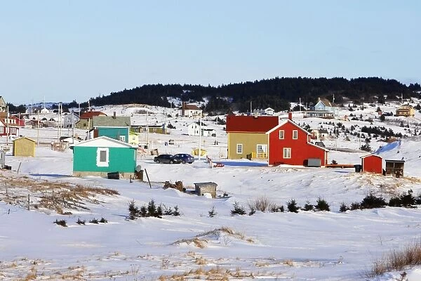 Houses in the island of Cap aux Meules Magdalen Islands Canada