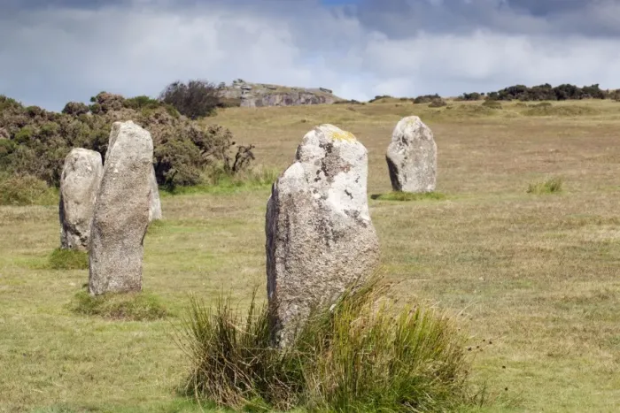 Framed Print : Hurlers Stone Circle with Cheesewring beyond - Bodmin Moor - Cornwall - UK Framed Print : Hurlers Stone Circle with Cheesewring beyond - Bodmin Moor - Cornwall - UK