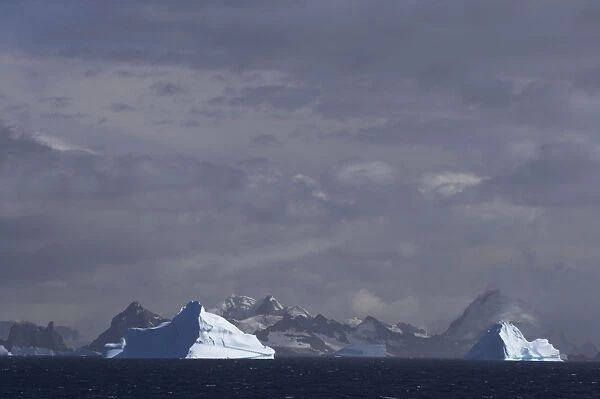 Icebergs and Clouds South Orkney Islands Antarctica LA002416