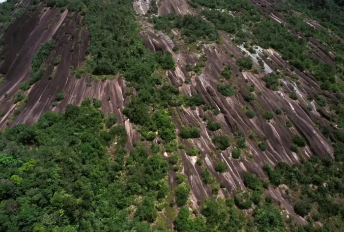 Framed Print : Inselberg - Aerial view French Guiana forest Framed Print : Inselberg - Aerial view French Guiana forest