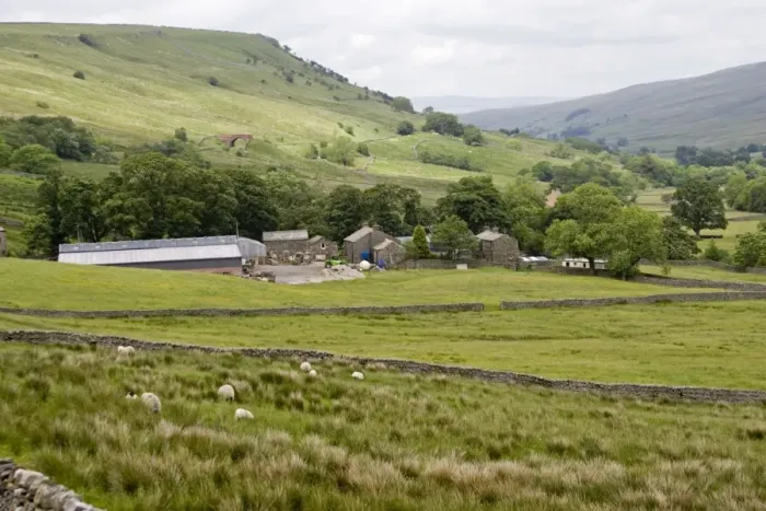 Framed Print : Isolated farm buildings North Yorkshire Moors near Kirby Stephen UK Framed Print : Isolated farm buildings North Yorkshire Moors near Kirby Stephen UK