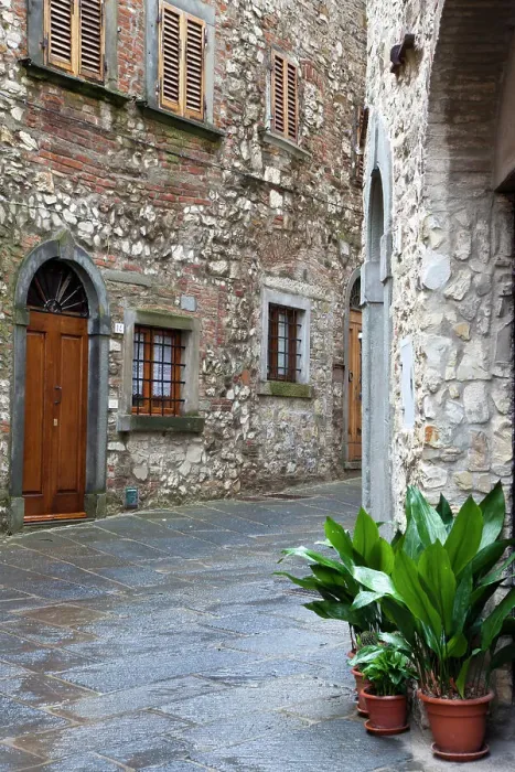 Framed Print : Italy, Radda in Chianti. Street view of Radda in Chianti. Date: 26-09-2010