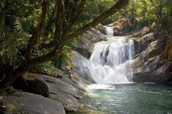 Josephine Falls - picturesque waterfall in lush tropical rainforest - Wooroonooran National Park, Wet Tropics World Heritage Area, Queensland, Australia