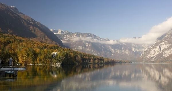 Lake Bohinj in autumn. Triglav National Park, Julian Alps, Slovenia